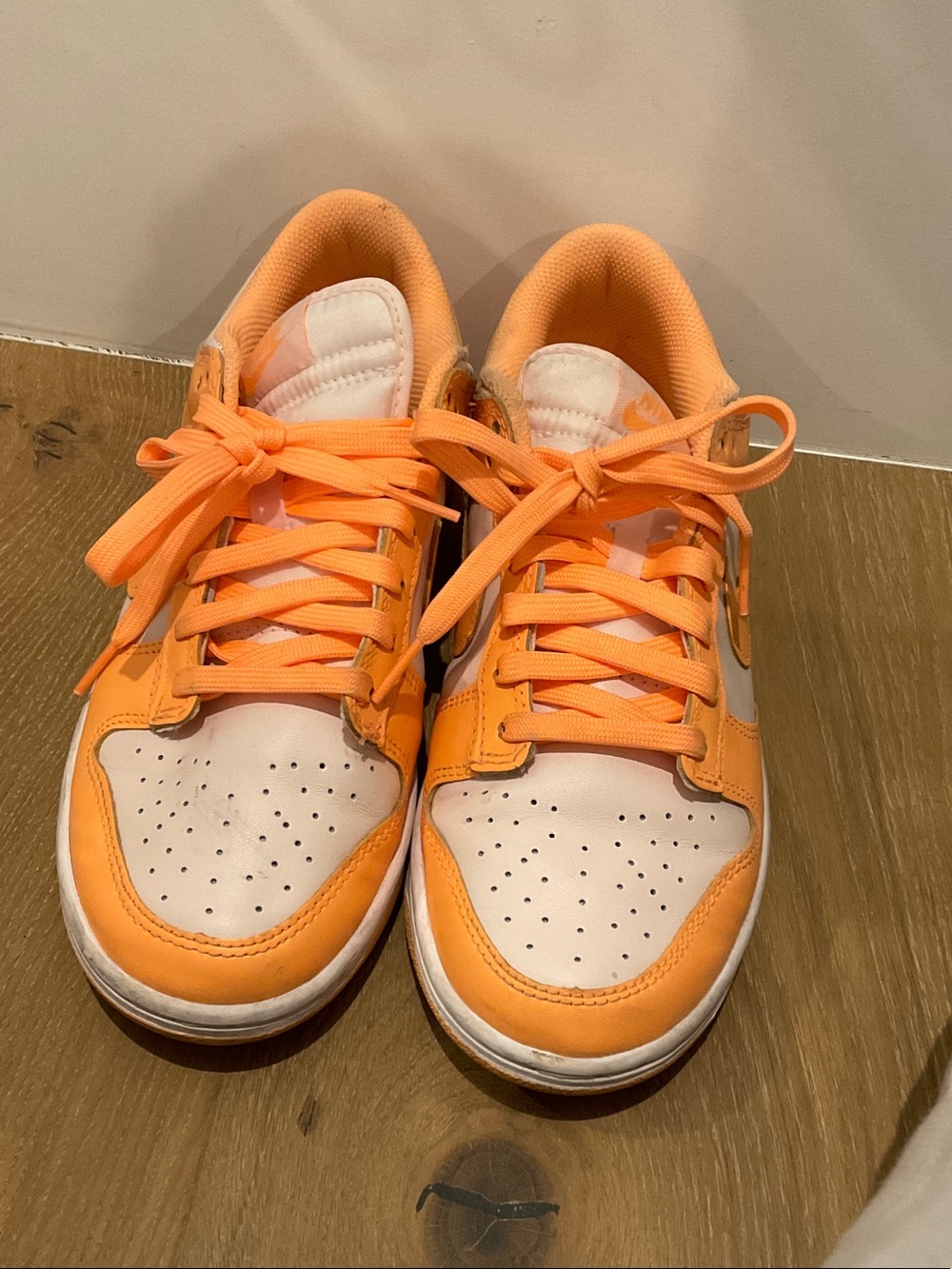 Kids Orange and White Low-Top Sneakers